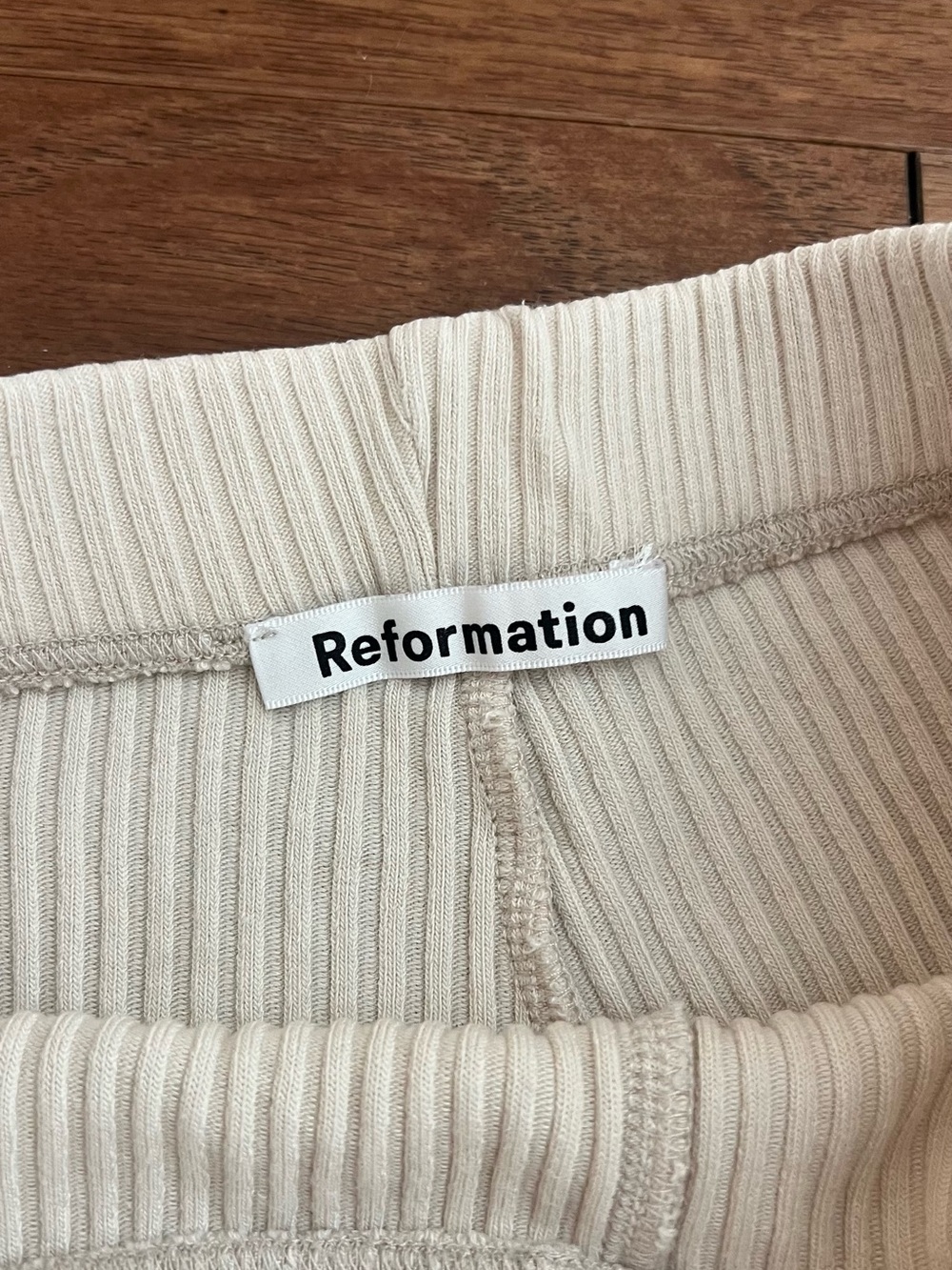 Reformation Cream Ribbed sweatpants - Picture 2 of 5